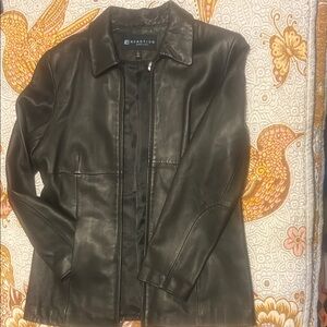 Kenneth Cole Reaction Black Leather Jacket